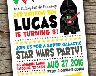 star wars invitation etsy