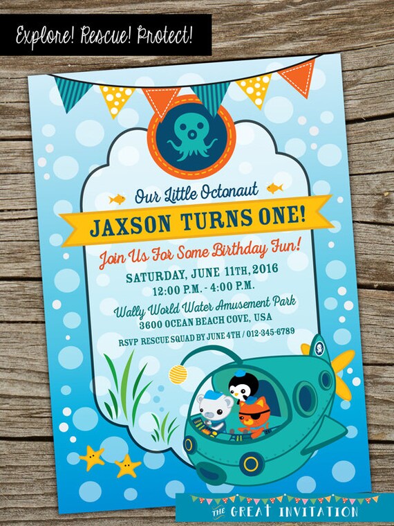 octonauts invitation octonauts invite ocean invitation etsy