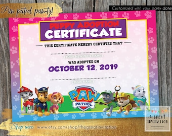 Puppy Certificates - Etsy