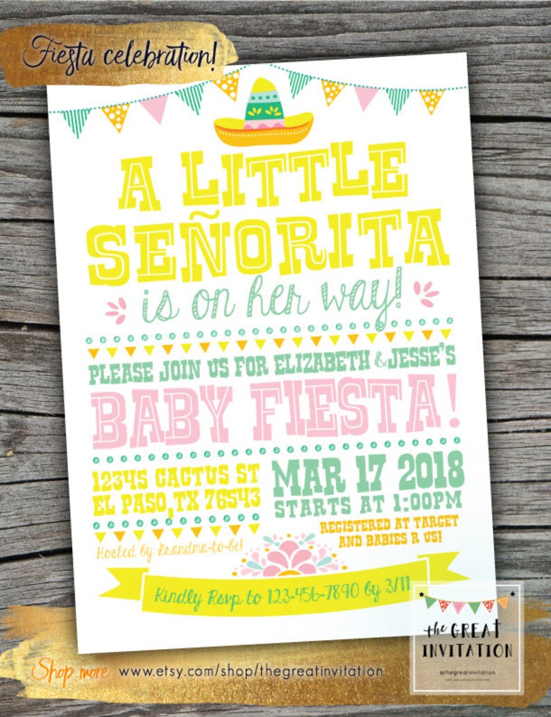 Fiesta Baby Shower Invite Fiesta Invitation Fiesta Etsy