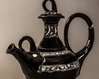 Ebony & Ivory: Unique Black_White Tea Pot