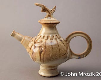 Marbled Golden-Brown Artistic Teapot