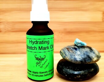 Organic Stretch Mark Oil- Raw, vegan, hydrating, rejuvenating, nourishing.