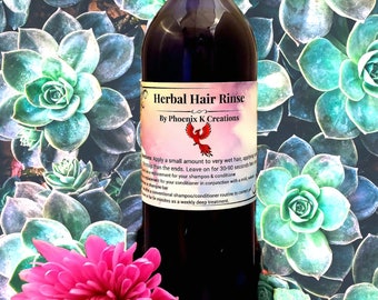 Organic Herbal Hair Rinse- Vegan, Raw- Shampoo and/or Conditioner replacement, FREE of HARSH soap, fillers or added fragrance.