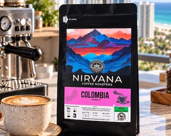 Colombian Coffee Beans, Fresh Roasted Single Origin Coffee, Medium Roast Arabica, Whole Bean or Ground