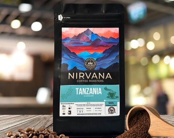 Tanzania Peaberry Coffee Beans, Fresh Roasted Small Batch, Single Origin Kilimanjaro Medium Roast, Whole Bean or Ground Coffee Gift