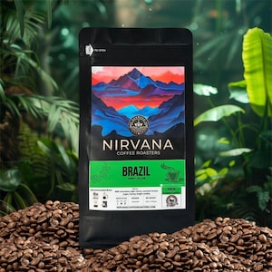 Fresh Roasted Brazilian Coffee Beans, Sweet Yellow Single Origin Gourmet Arabica Gift, Chocolate Notes, Brazil Ground or Whole Bean Coffee
