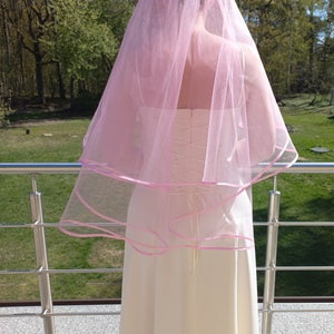 Light pink wedding veil, two layers
