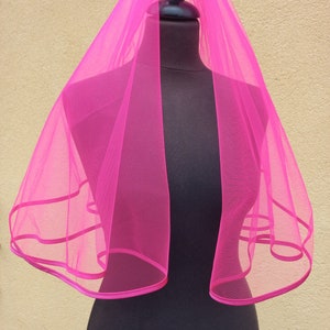 Hot Pink Wedding Veil