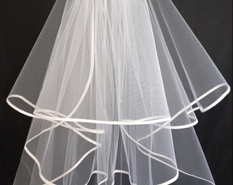 White wedding veil ,  three layers