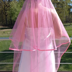 Hot Pink Wedding Veil Etsy