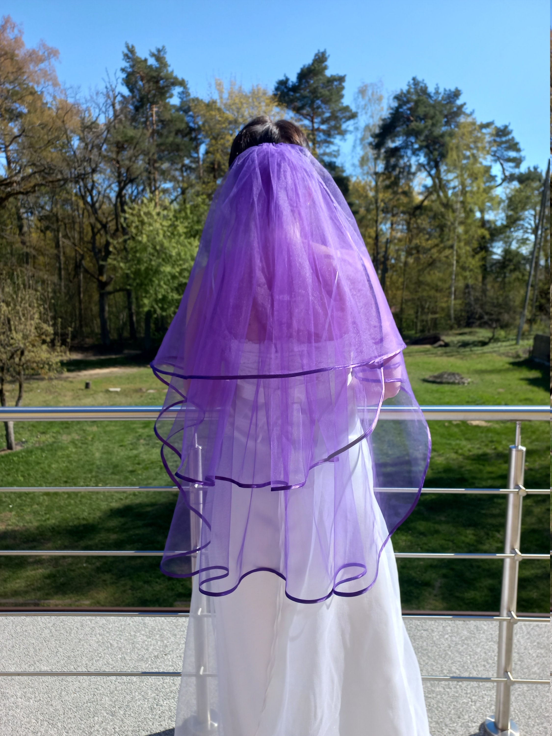 Purple Wedding Veil, Three Layers - Etsy