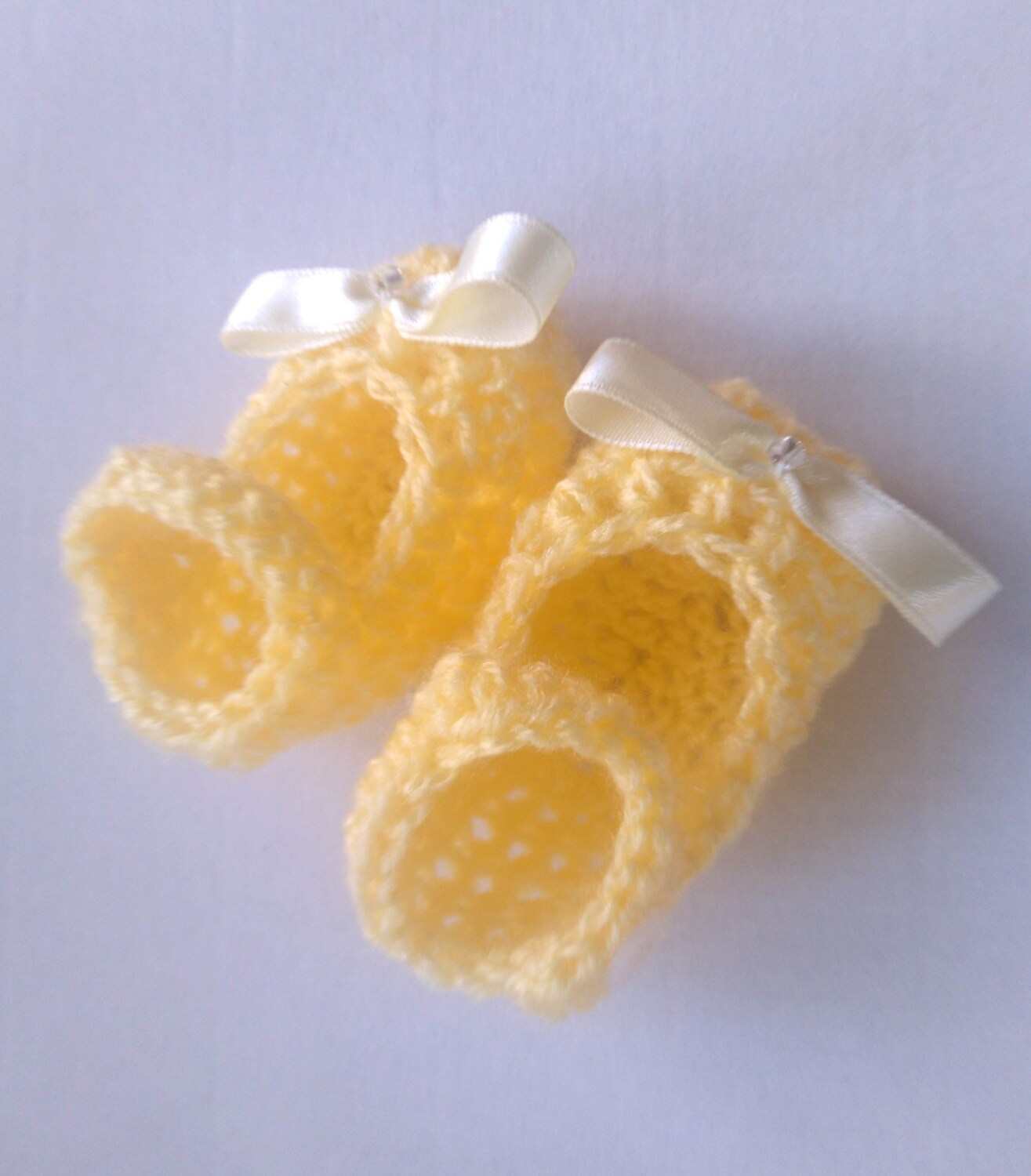 Yellow baby booties baby shoes with yellow bow lemon infant Etsy