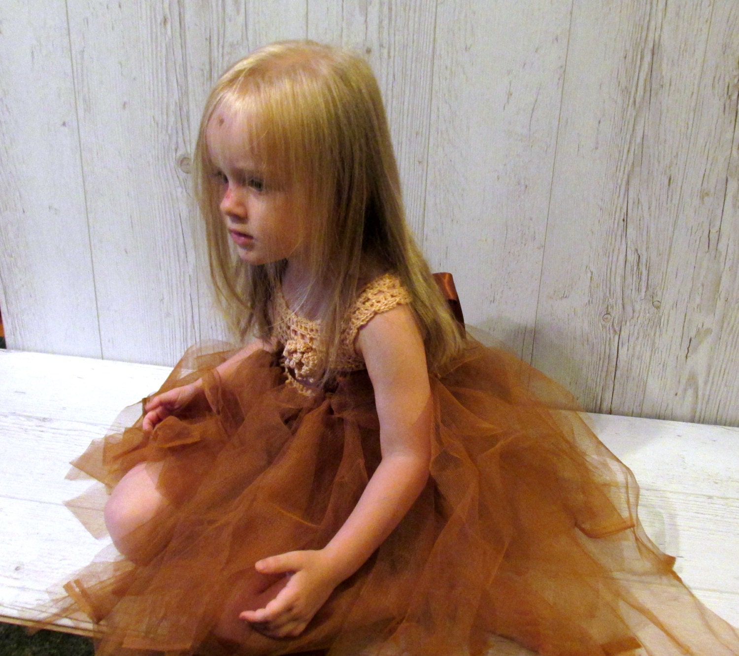 Copper tutu baby dress copper flower girl dress Crochet Etsy