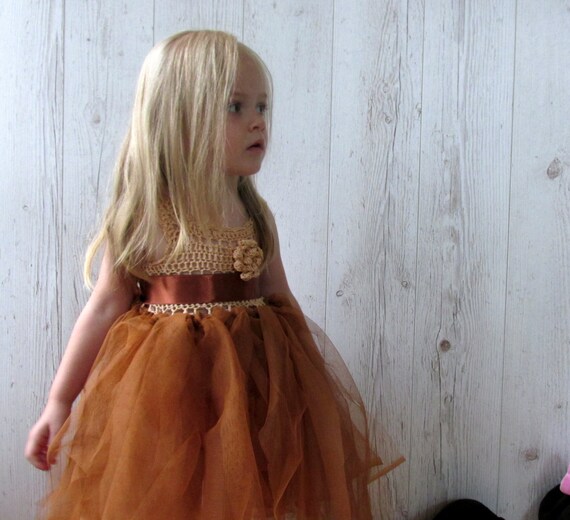 Copper flower girl dress Outlet