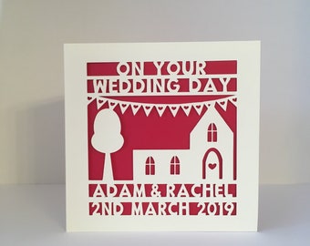 Personalised Wedding Card,  Papercut, Gay Wedding Card,  Lesbian Wedding Card,  LBGT Wedding Card