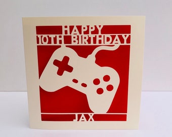 Gaming Birthday Card - Personalised - Paper Cut
