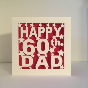 Papercut - Personalised Happy 60th 30th 40th 50th 60th 70th  75th 80th 90th 100th  Dad Birthday Card  - Pop, Pops, PaPa, Dada, Father