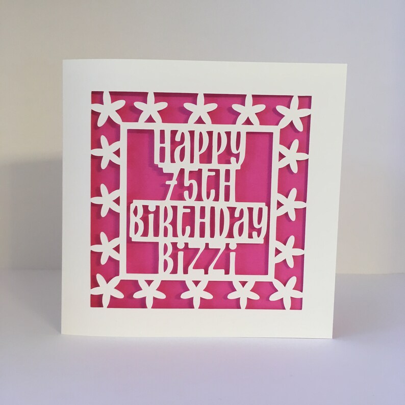 Papercut Personalised Birthday Card 1st 13th 16th 18th 21st 30th 40th 50th 60th 70th 75th 80th 90th 100th Birthday Card image 5