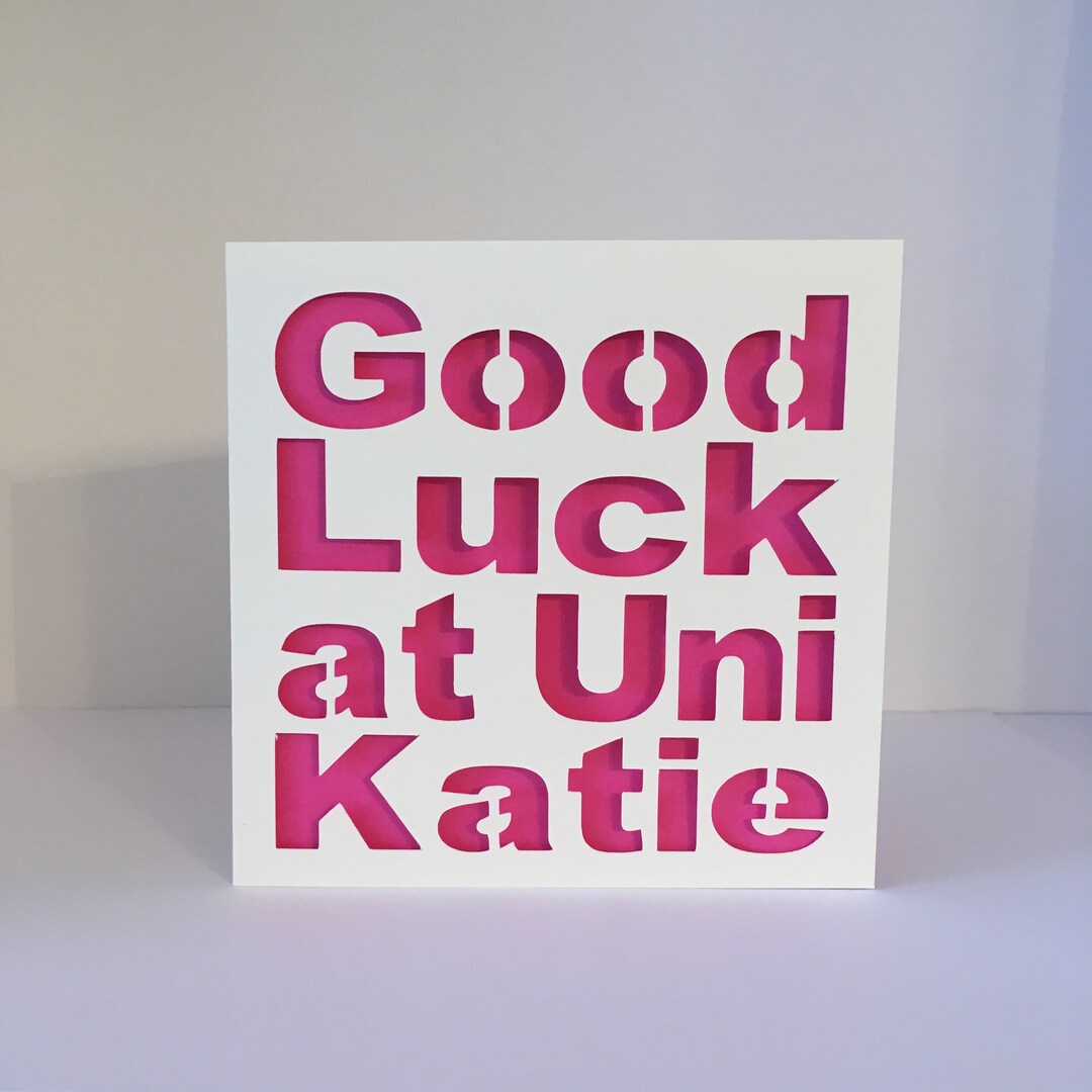 Good Luck at Uni Card Personalised Good Luck Card for - Etsy UK