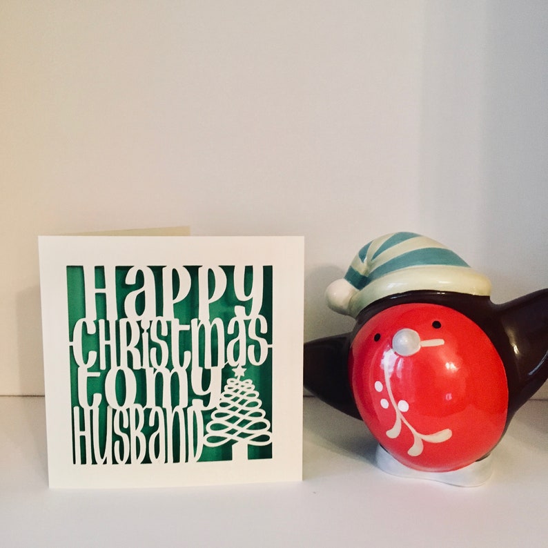 Wife Christmas Card Papercut Christmas Card Lesbian Wife Christmas Card Happy Christmas to my Wife Card image 8