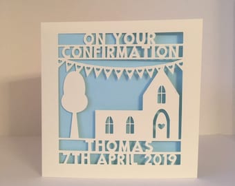Confirmation Card  - Papercut Card - Personalised Card