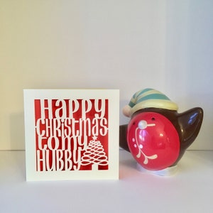 Wife Christmas Card Papercut Christmas Card Lesbian Wife Christmas Card Happy Christmas to my Wife Card image 7