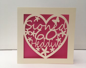 Welsh Birthday Card - Penblwydd Hapus - 18, 21, 30, 40, 50, 60, 70, 80, 90, 100 Heddiw - Today - Welsh Card -  Personalised - Papercut