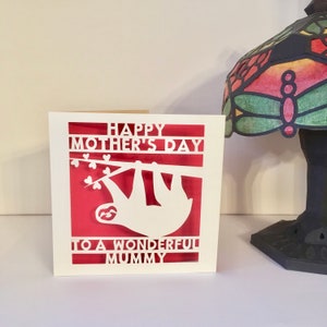 Happy Mothers Day Sloth Card - Mum Mummy Mam Step Mum Step Mummy Nan Personalised