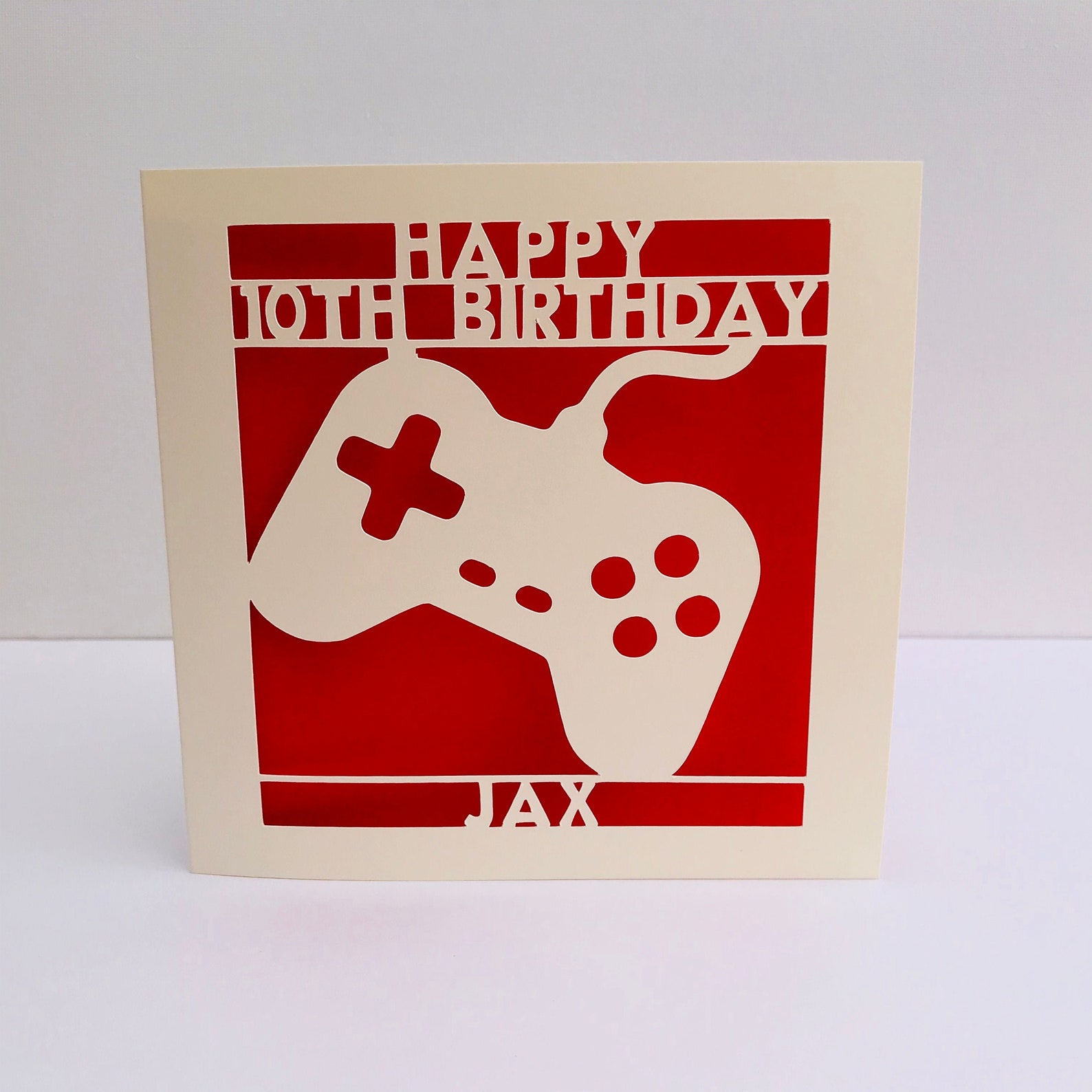 Gaming Birthday Card Personalised Paper Cut Etsy UK