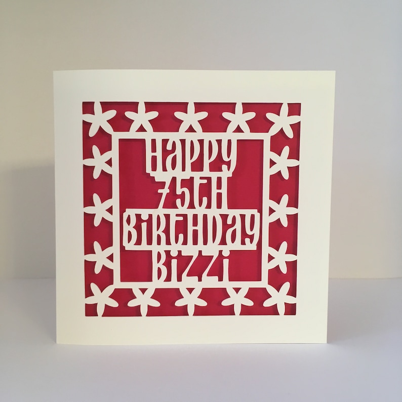 Papercut Personalised Birthday Card 1st 13th 16th 18th 21st 30th 40th 50th 60th 70th 75th 80th 90th 100th Birthday Card image 1