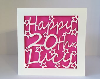 Birthday Card - 16th - 18th - 21st - 30th - 40th - 50th - 60th - 70th - 75th - 80th - 90th - 100th - Papercut Card - Personalised Card