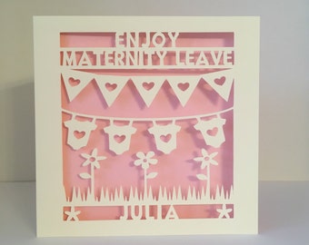 Personalised Maternity Leave Card Papercut