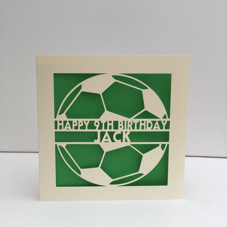 Football Birthday Card Personalised Paper Cut Football - Etsy UK