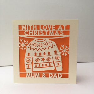 Personalised Jumper Christmas Card - Mum and Dad Nan and Grandad