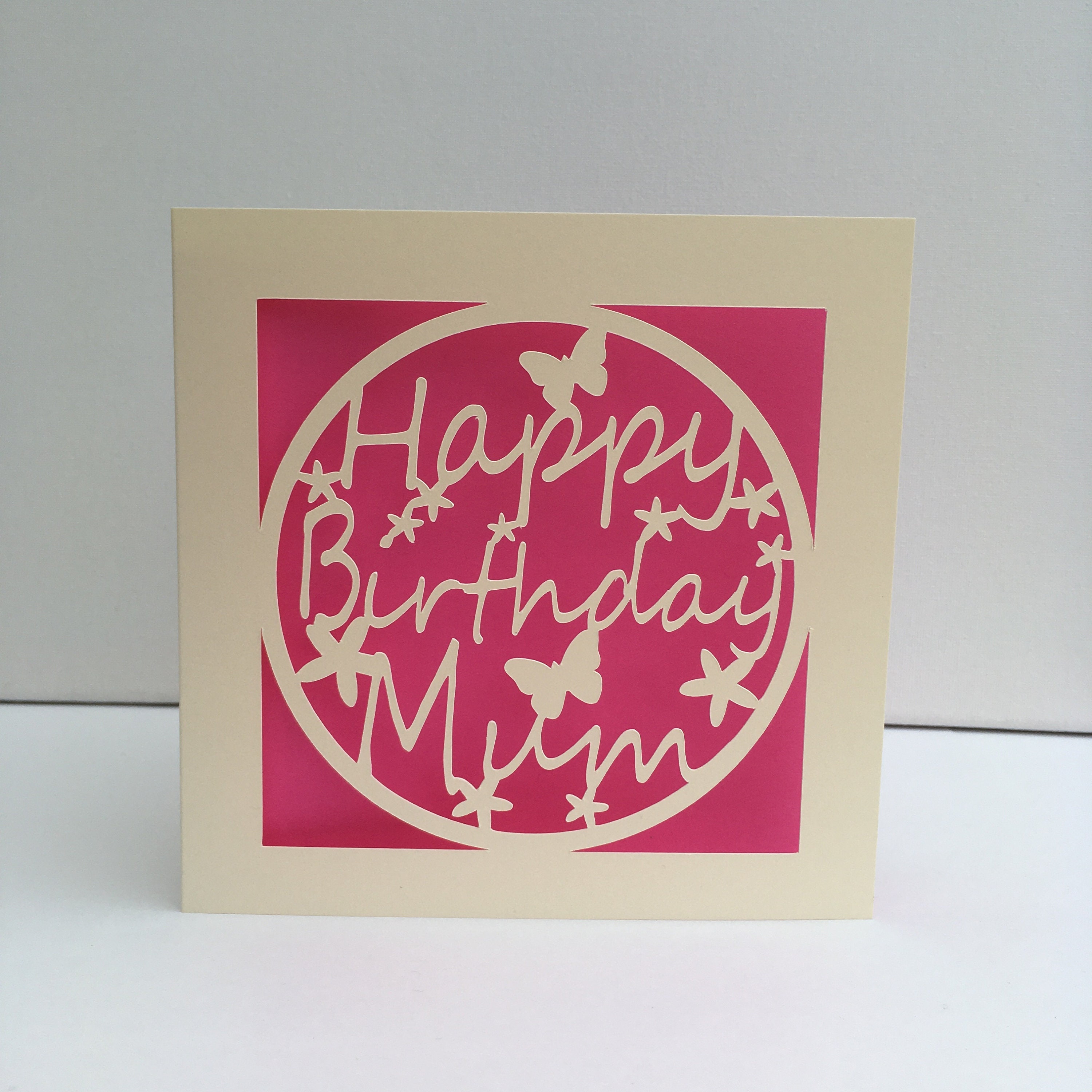 Papercut Personalised Happy Birthday Card Mum Nan | Etsy