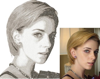 Embroidered portrait