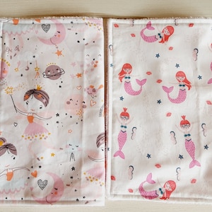 PERSONALISIERTE Kindertischserviette aus Baumwollstoff, Kantinenserviette mit Tänzern und Meerjungfrauen