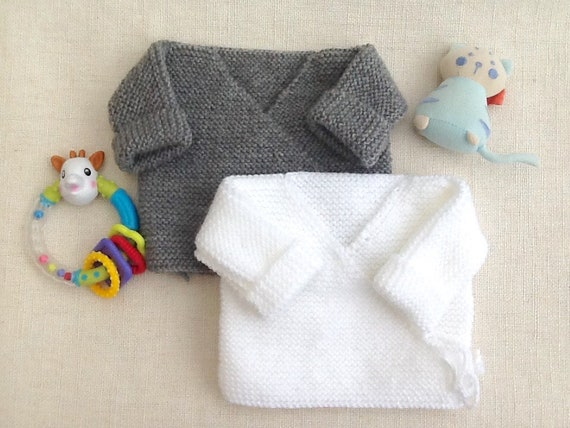 Brassière gilet bébé laine naissance en tricot fait main - Etsy France