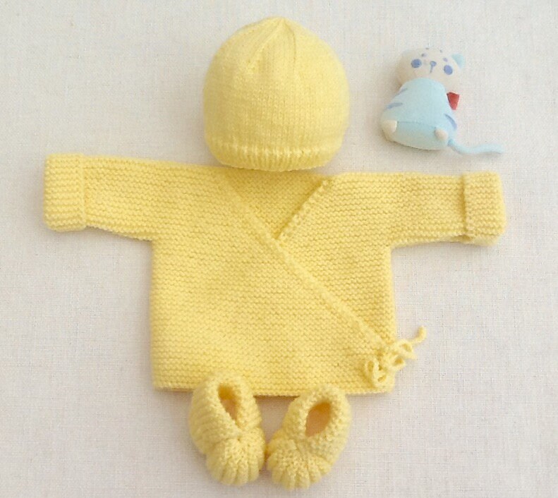 Brassiere Bebe Bonnet Chaussons Tricot Layette Brassiere Etsy