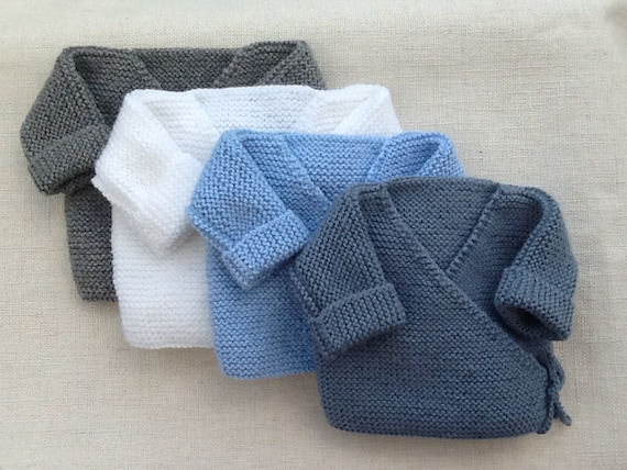 Brassière gilet bébé laine naissance en tricot fait main - Etsy France