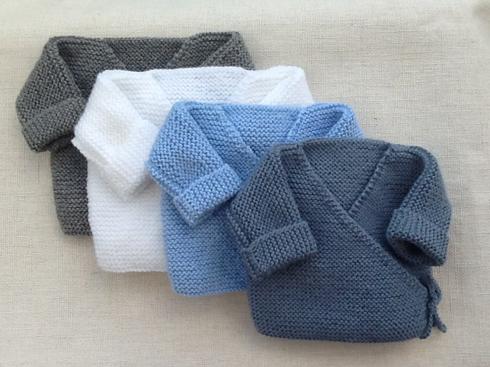 Brassière gilet bébé laine naissance en tricot fait main -  France