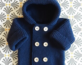 Baby Coat With Hood And Buttons Baby Paletot Wool And Etsy