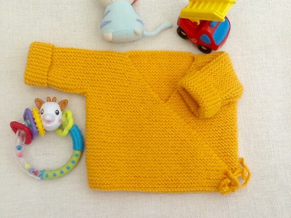 Brassiere Moutarde Gilet Bebe Cache Coeur Tricot Bebe Etsy
