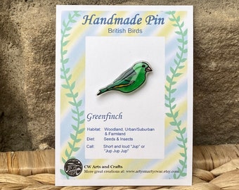 Greenfinch Handmade Pin