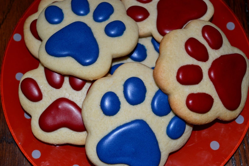 Mascot Dog Wolf Paw Print Sugar Cookies Etsy