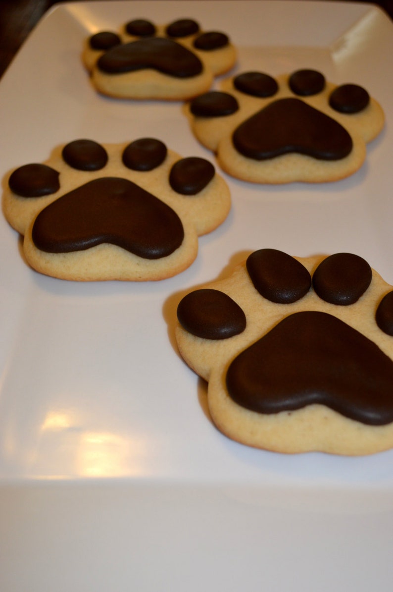 Mascot Dog Wolf Paw Print Sugar Cookies Etsy