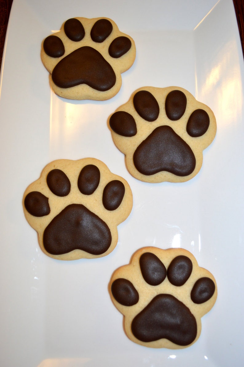 Mascot Dog Wolf Paw Print Sugar Cookies Etsy
