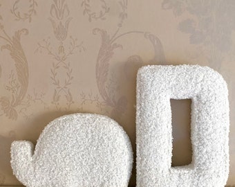 Bouclé fabric letters, animals, shapes, initial, nursery wall decor, personalised baby gift