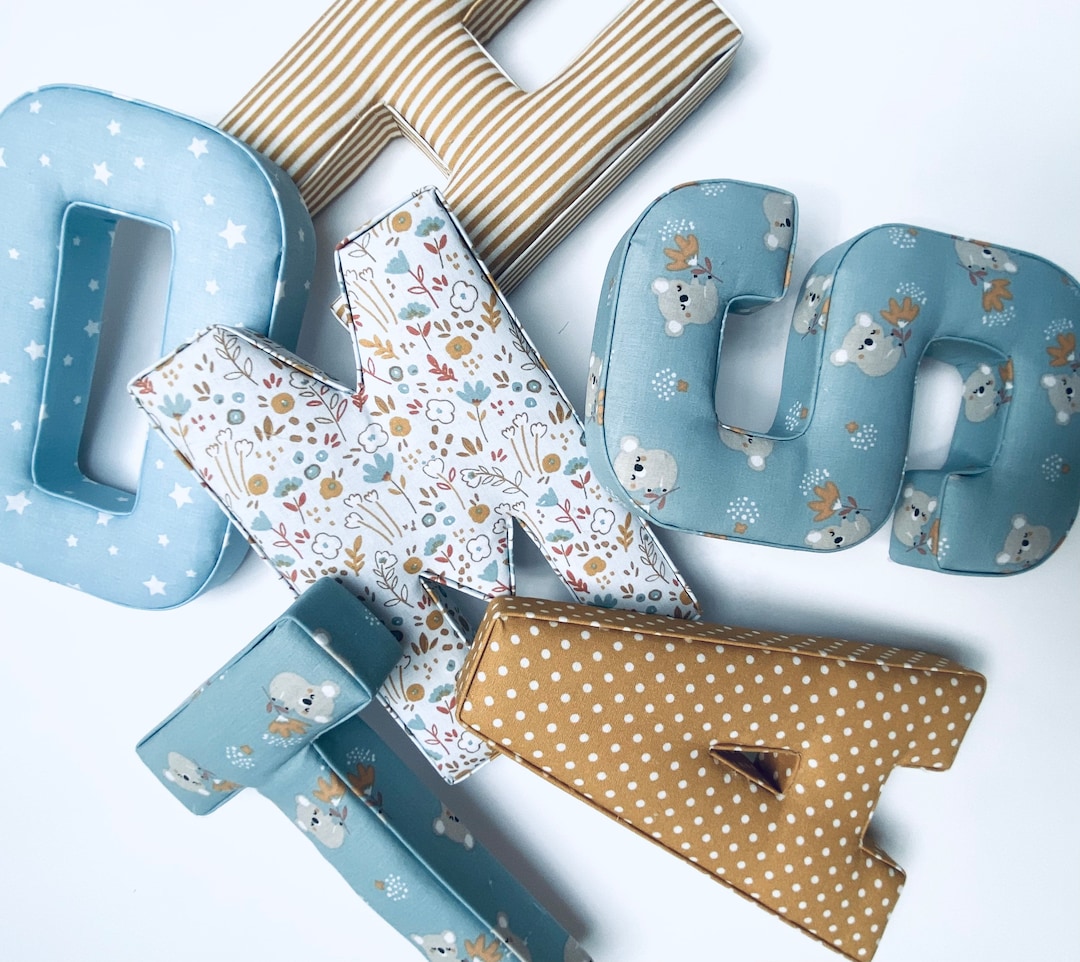 Fabric Letters, PRICE PER LETTER, Initial, Nursery Wall Decor ...